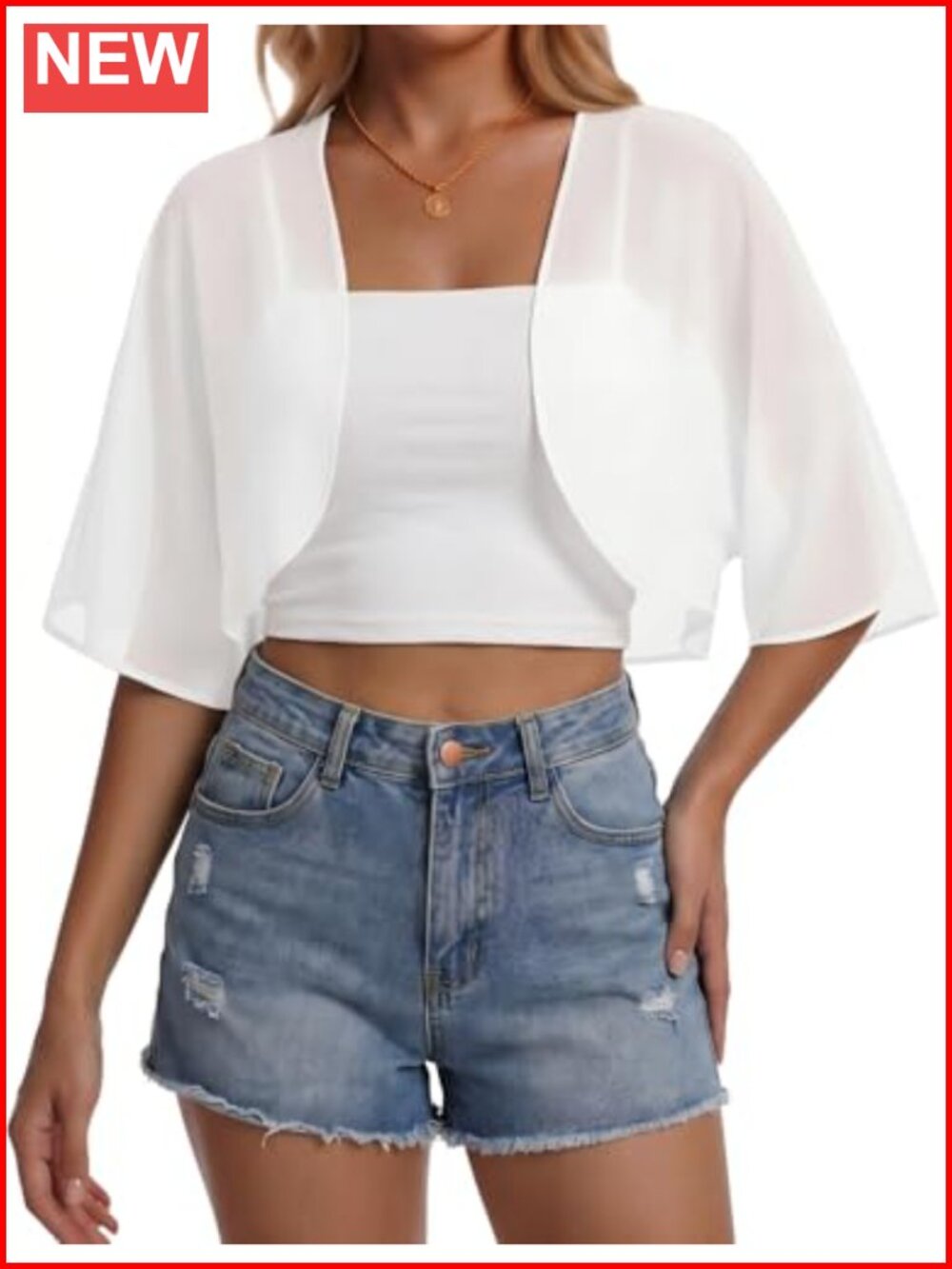 Womens Sheer Chiffon Bolero Shrug Cropped Cardigan Batwing Sleeve